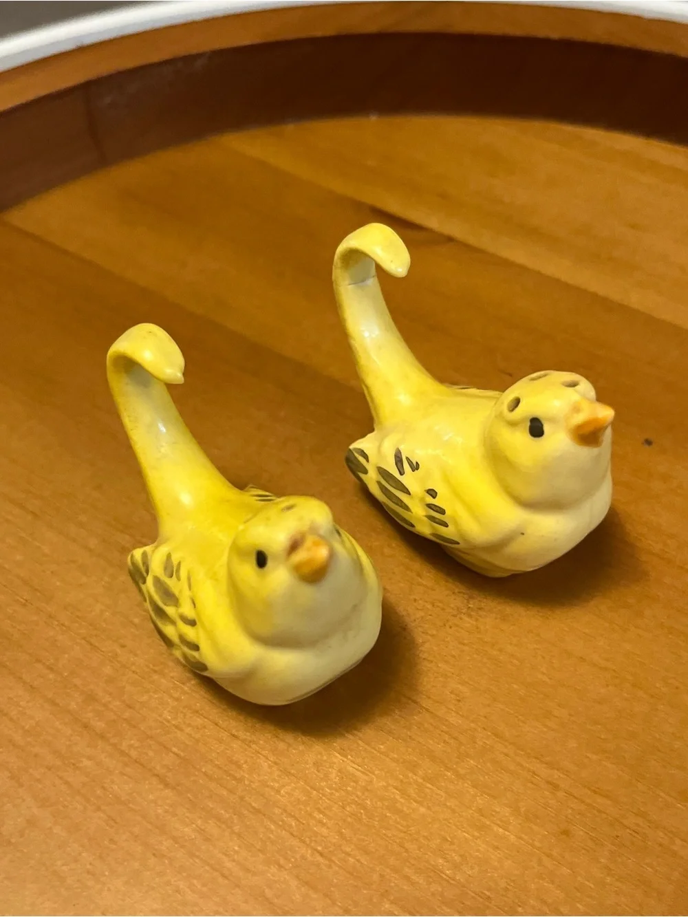 Yellow Ceramic Bird Figurine Salt & Pepper Shakers